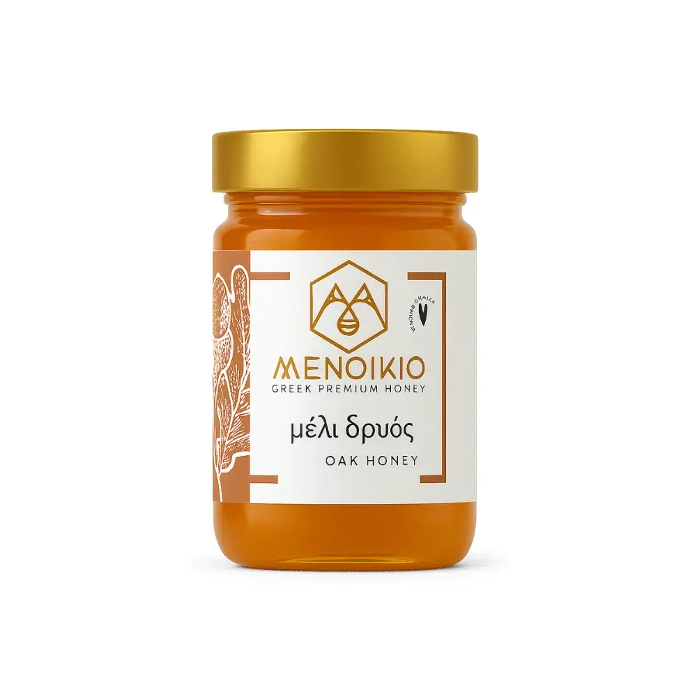 Μέλι Βελανιδιάς Μενοίκιο 270g σε γυάλινο βάζο